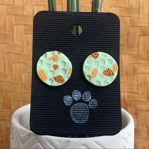 Spring into Autumn Round Stud Clay Earrings